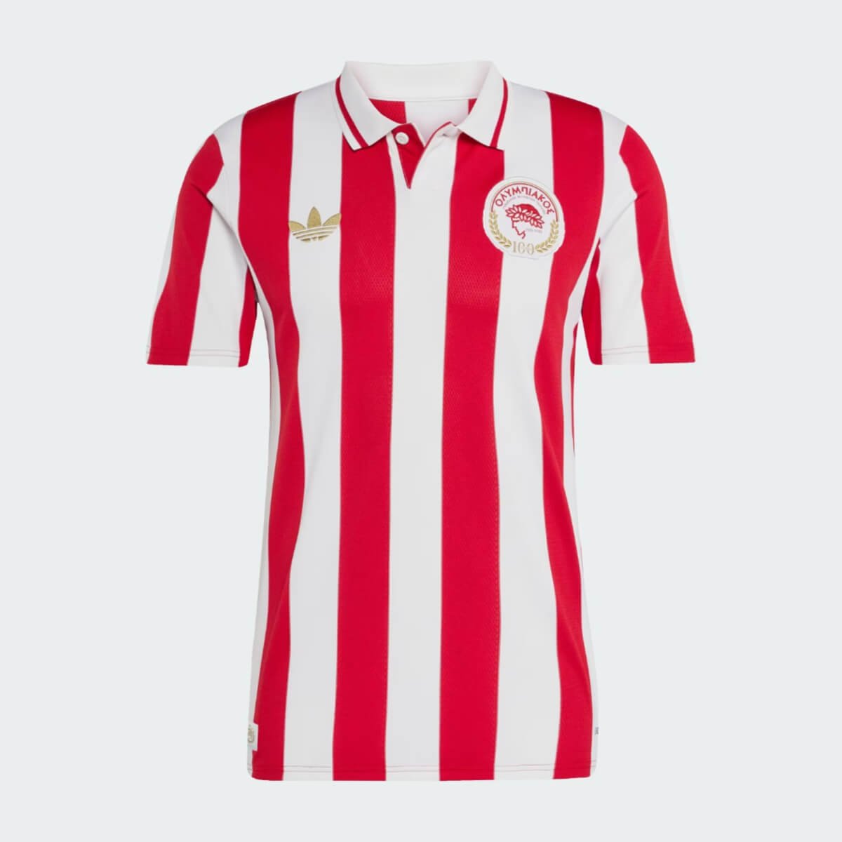 camisa-olimpiacos-centenarios-polo-vermelha-2025-26-masculina Camisa Olympiacos FC Centenário Polo Vermelha 2025/26 Masculina