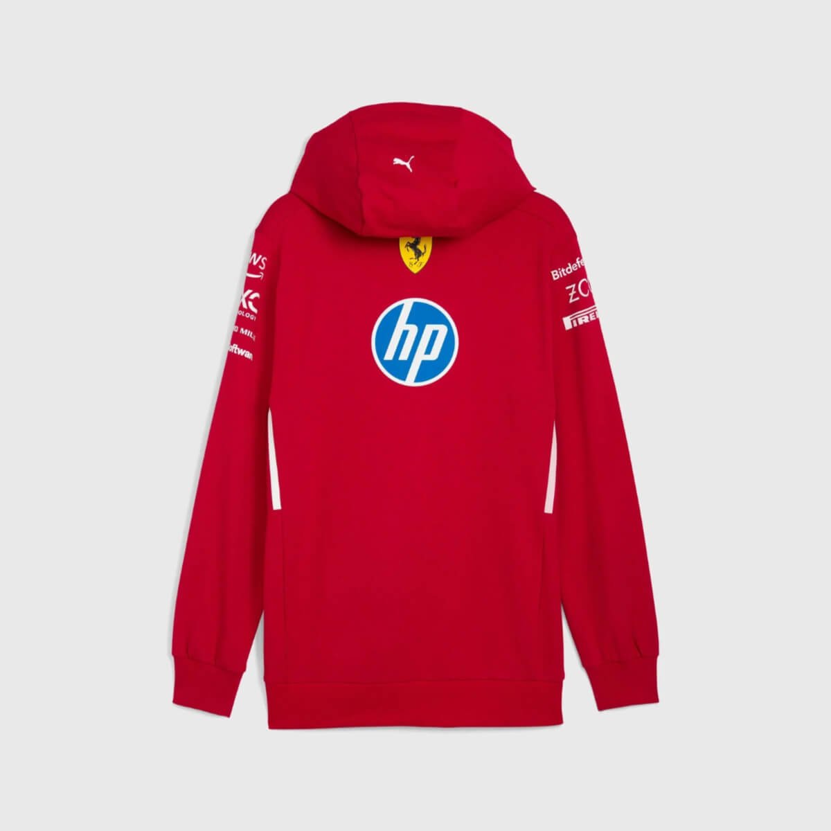 jaqueta-de-frio-scuderia-ferrari-f1-vermelha-2025- Jaqueta Moletom Scuderia Ferrari F1 Vermelha 2025 Team Com Capuz