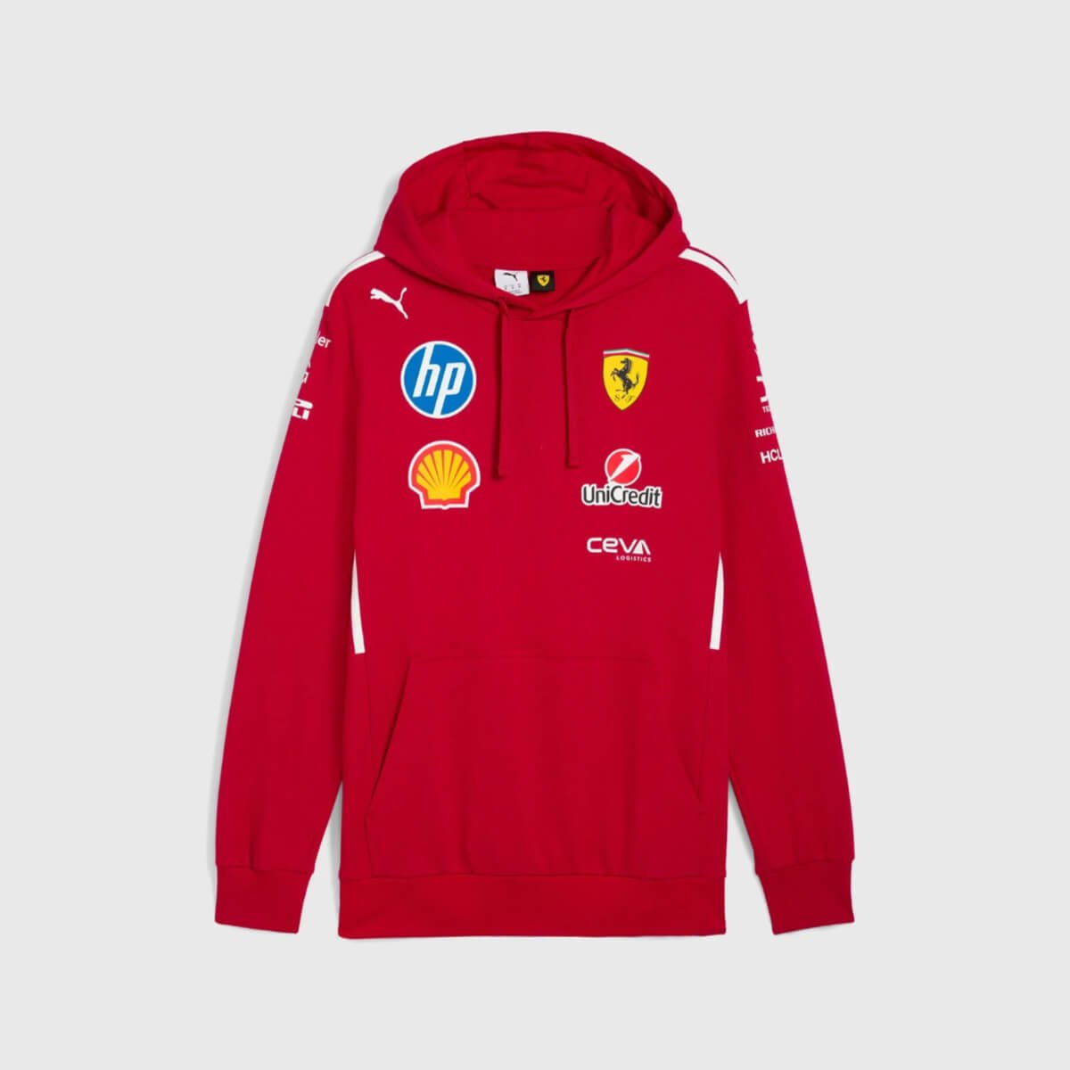 jaqueta-de-frio-scuderia-ferrari-f1-vermelha-2025 Jaqueta Moletom Scuderia Ferrari F1 Vermelha 2025 Team Com Capuz