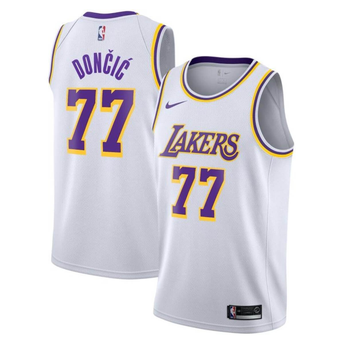 regata-nba-luka-doncic-lakers-association-branca-2025-26 Regata NBA Luka Doncic #77 Lakers Branca Association Edition 2025