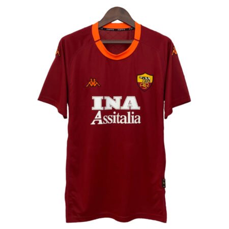 Camisa AS Roma Vermelha 2000/01 Home Masculina