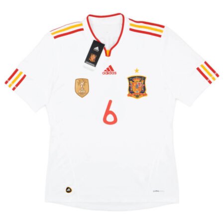 Camisa Espanha Branca 2011/12 Iniesta #6 Away Masculina