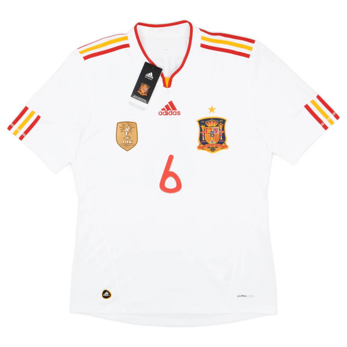 camisa-espanha-branca-2011-12-iniesta-6-away-masculina Camisa Espanha Branca 2011/12 Iniesta #6 Away Masculina