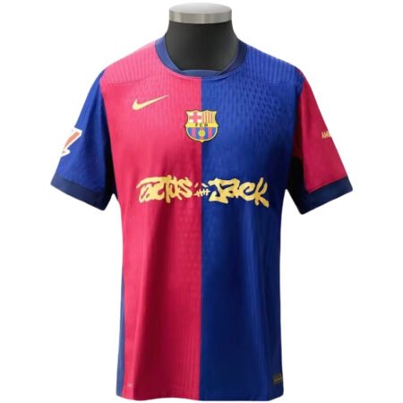 Camisa Barcelona Travis Scott 2025/26 Grená Home Jogador