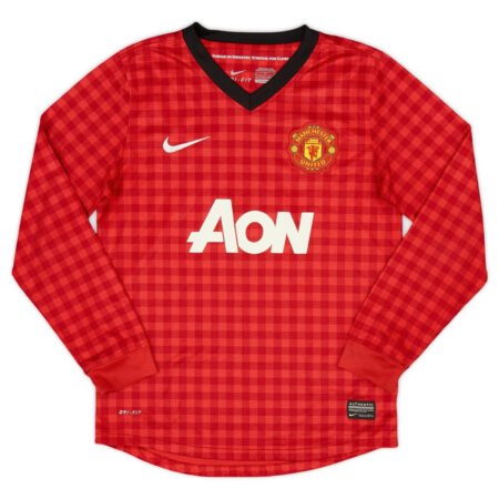 Camisa Manchester United Vermelha 2012/13 Home Manga Longa