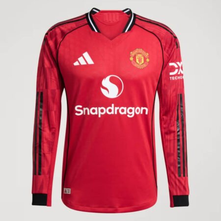 Camisa Manchester United Vermelha 2025/26 Home Manga Longa Jogador