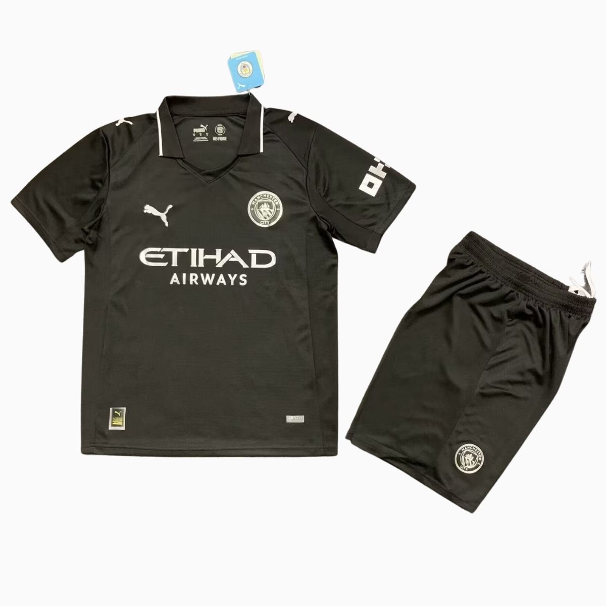 kit-infantil-manchester-city-all-black-2025-26-unissex Kit Infantil Manchester City All Black 2025/26 Unissex