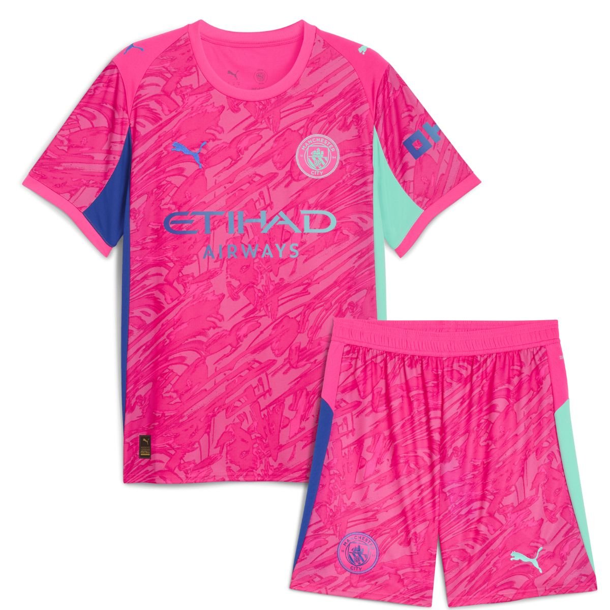 kit-infantil-manchester-city-goleiro-rosa-2025-26-unissex Kit Infantil Manchester City Rosa Goleiro 2025/26 Unissex