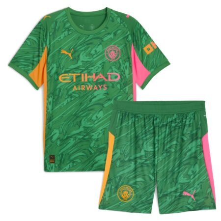 Kit Infantil Manchester City Verde Goleiro 2025/26 Unissex