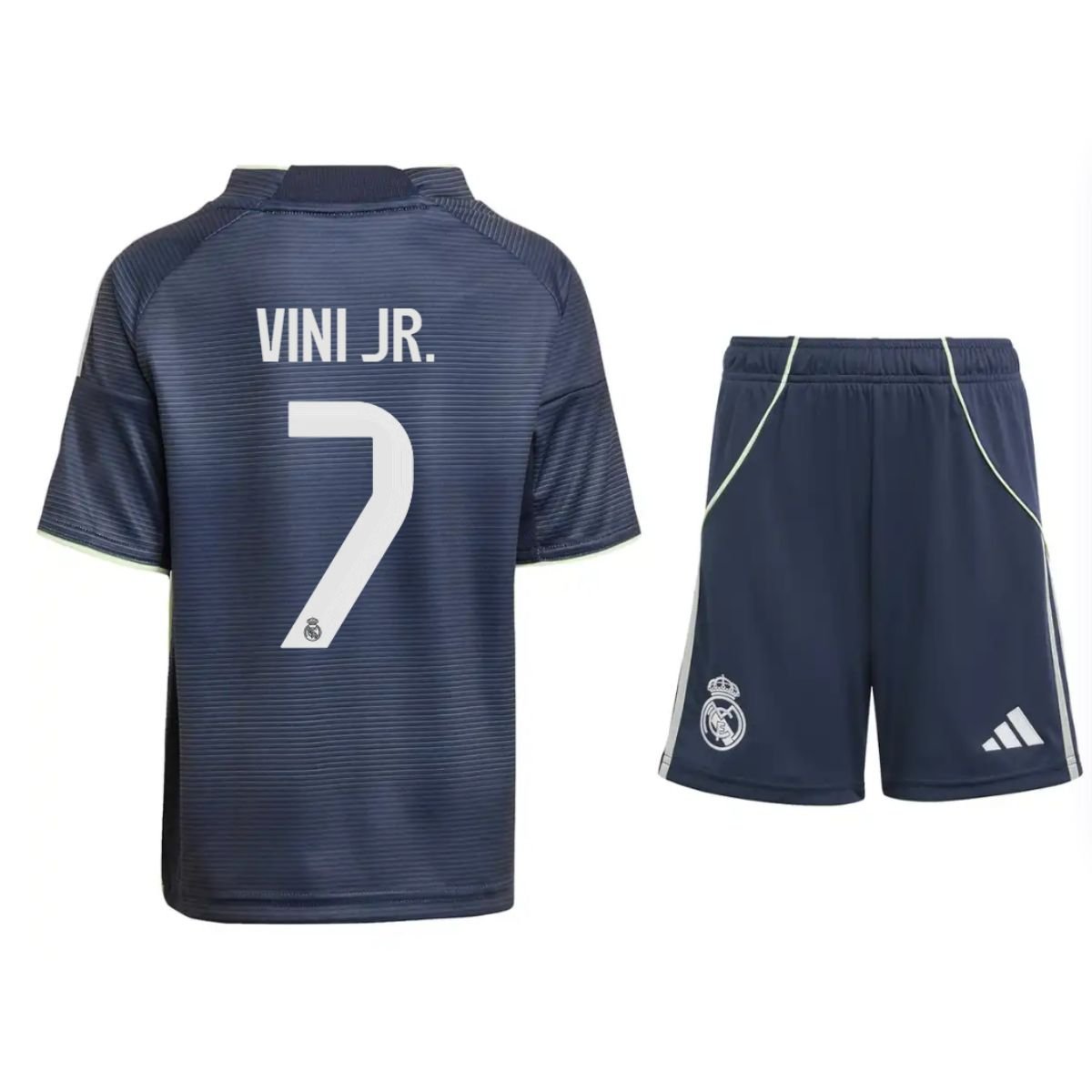 kit-infantil-real-madrid-azul-vini-jr-7-2025-26-away-unissex Kit Infantil Real Madrid Azul Vini Jr #7 2025/26 Away Unissex