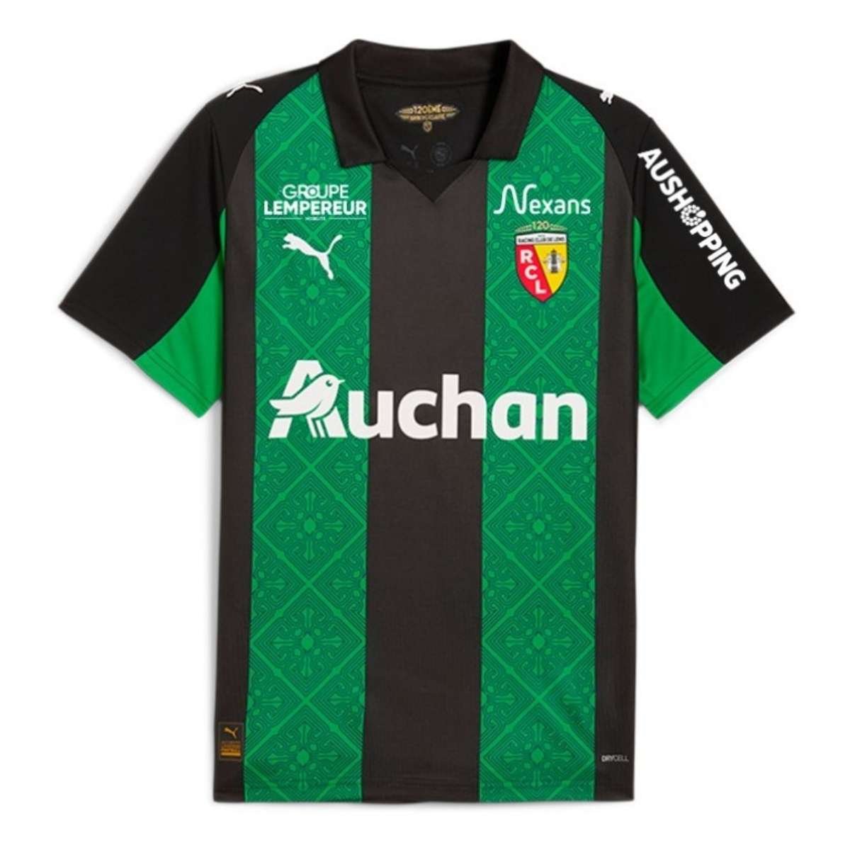 camisa-rc-lens-verde-2025-26-away-masculina Camisa RC Lens Verde/Preta 2025/26 Away Masculina
