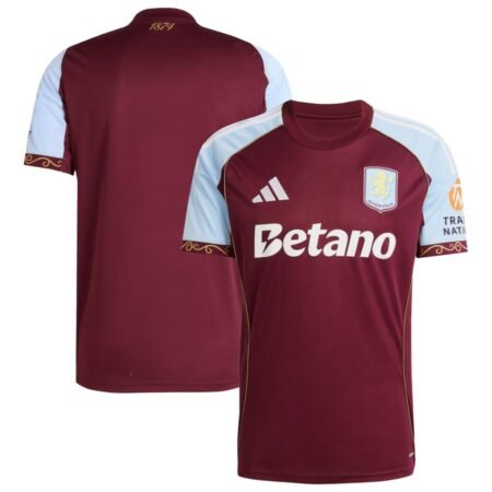 Camisa Aston Villa Vermelho Vinho 2025/26 Home Masculina