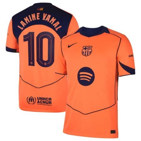 Camisa Barcelona Laranja Lamine Yamal #10 2025/26 Third Total 90