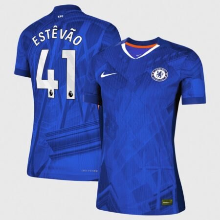Camisa Chelsea FC Estêvão #41 Azul 2025/26 Home I Feminina