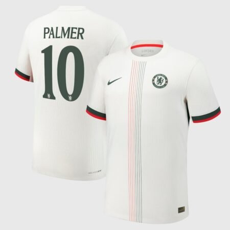 Camisa Chelsea FC Palmer #10 Branca 2025/26 Away Jogador