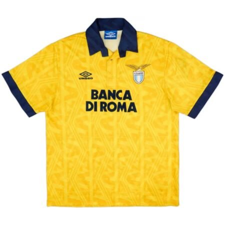 Camisa Lazio Amarela 1993/94 Away Banca di Roma Masculina