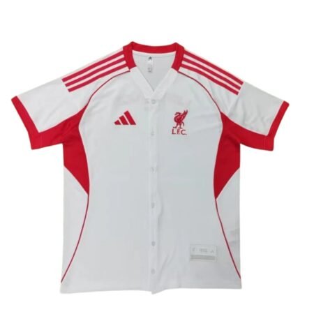 Camisa Liverpool FC US Pack Basebol Branca 2025 Botões