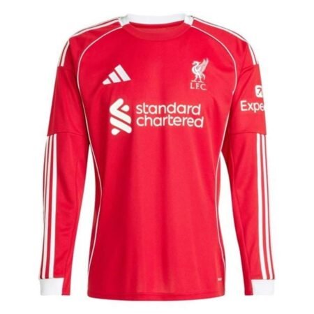 Camisa Liverpool FC Vermelha 2025/26 Home I Manga Longa