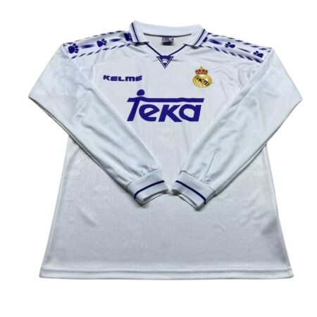 Camisa Real Madrid Branca 1996/97 Home Teka Manga Longa