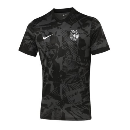 Camisa Sporting CP Preta 2025/26 Aquecimento Masculina