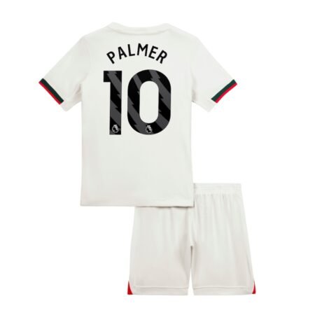 Kit Infantil Chelsea FC Palmer #10 Branca 2025/26 Away Unissex