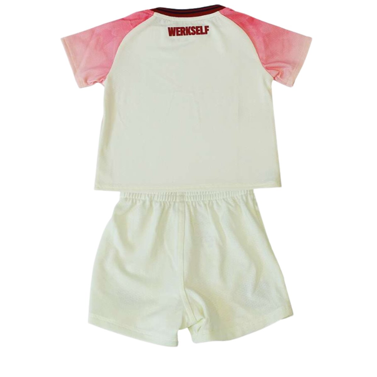 Kit-infantil-BAYER-Leverkusen-BRANCO-ROSA-25-26-AWAY-Unissex (1) Kit Infantil Bayer Leverkusen Branco/Rosa 2025/26 Away Unissex