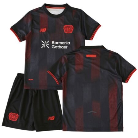 Kit Infantil Bayer Leverkusen Preta 2025/26 Home Unissex