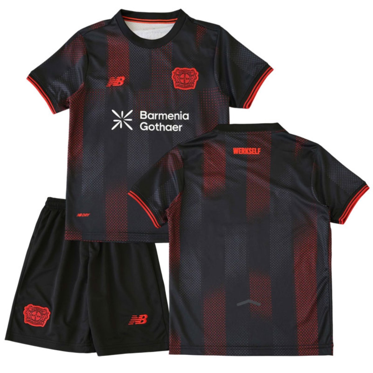 Kit-infantil-BAYER-Leverkusen-Preto-25-26-Home-Unissex Kit Infantil Bayer Leverkusen Preta 2025/26 Home Unissex
