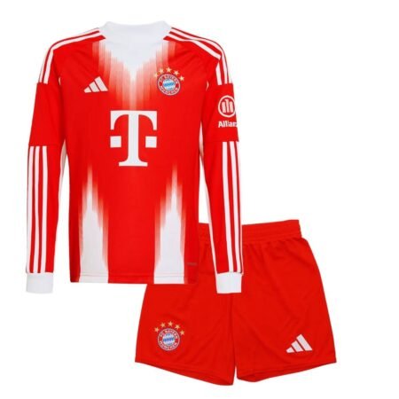 Kit Infantil Bayern de Munique Vermelho 2025/26 Home Manga Longa