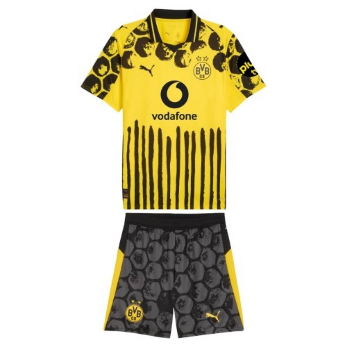 Kit-infantil-Borussia-Dortmund-Especial-Preto-e-Amarelo-Jersey-25-26-Boom-Home-Unissex Kit Infantil Borussia Dortmund Amarelo 2025/26 KidSuper Mundial