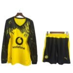 Kit-infantil-Borussia-dortmund-amarelo-2025-26-home-manga-longa