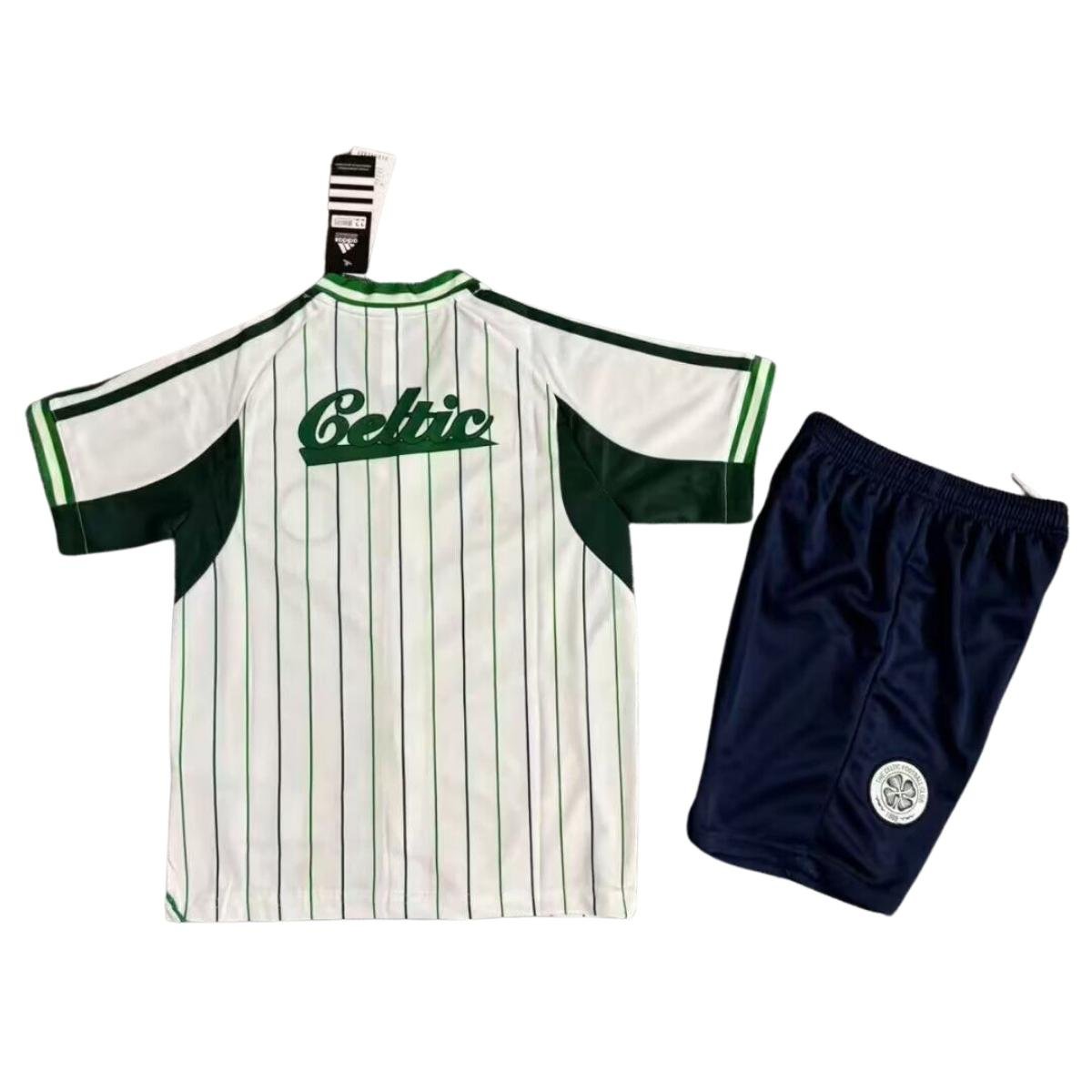 Kit-infantil-Cletic-FC-BRANCO-BASEBOL-2025-26-Unissex (1) Kit Infantil Celtic FC Basebol Branco 2025/26 Unissex