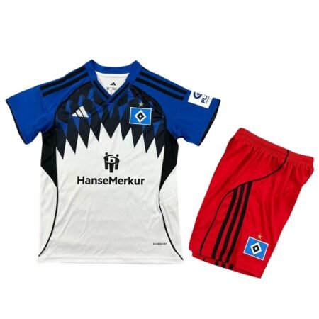 Kit Infantil Hamburger SV Branco/Azul 2025/26 Home Unissex