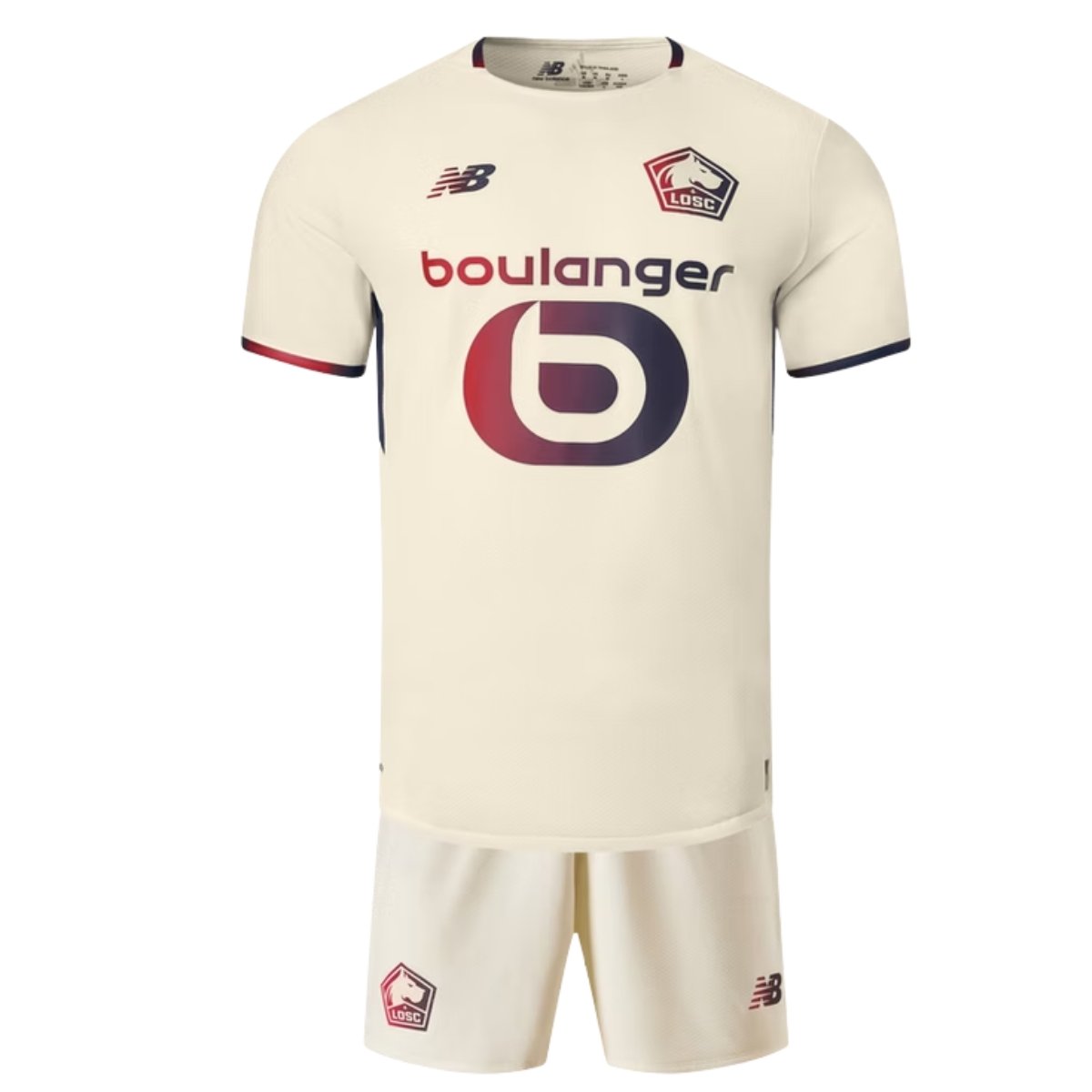Kit-infantil-Lille-branco-25-26-Away-Unissex Kit Infantil Lille Losc Bege 2025/26 Away Unissex