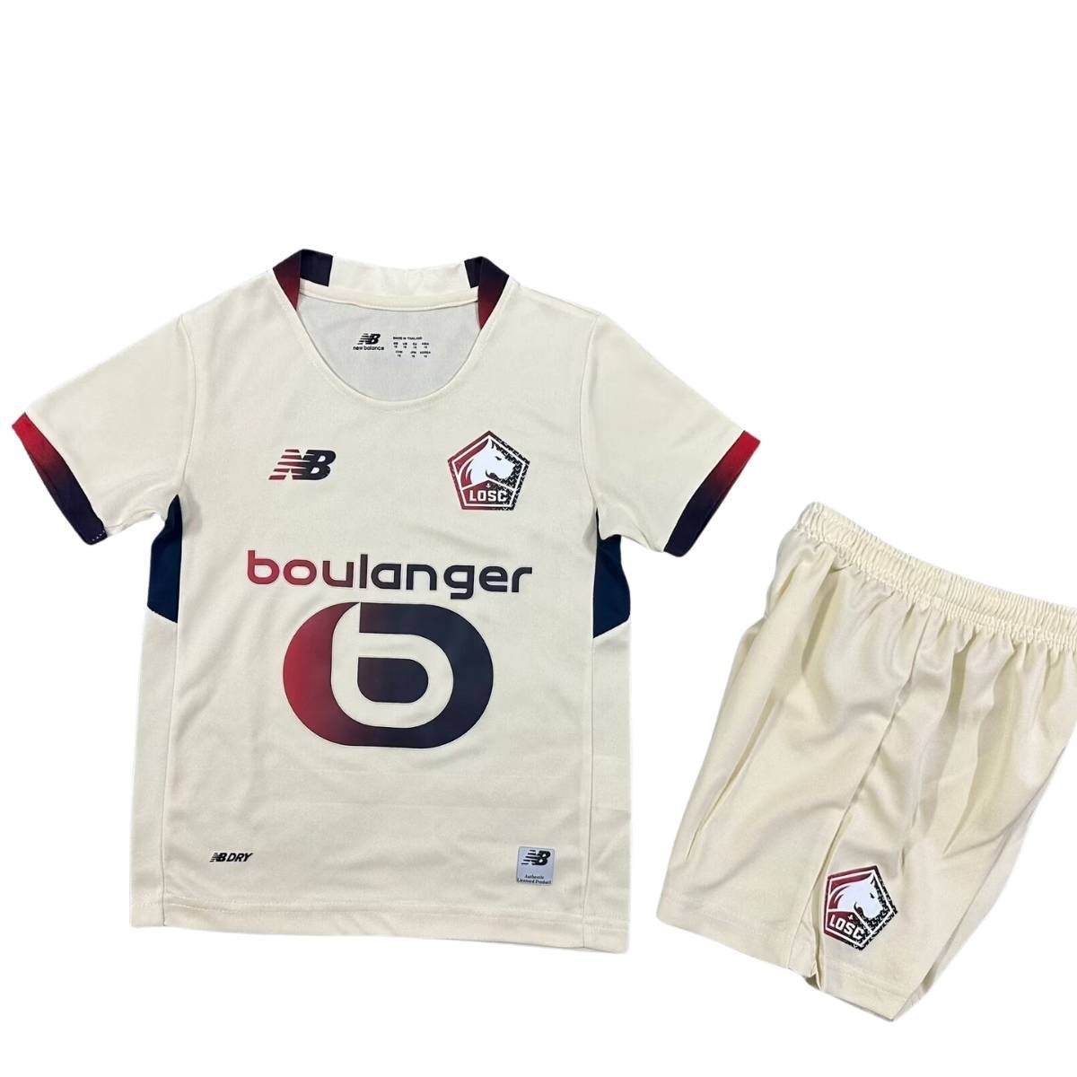 Kit-infantil-Lille-branco-25-26-Away-Unissex Kit Infantil Lille Losc Bege 2025/26 Away Unissex
