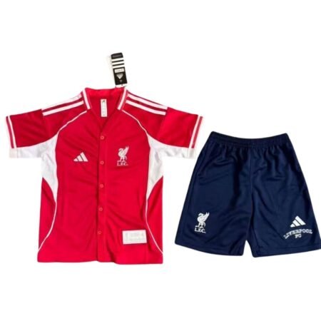 Kit Infantil Liverpool Basebol Vermelha 2025/26 Botões Unissex