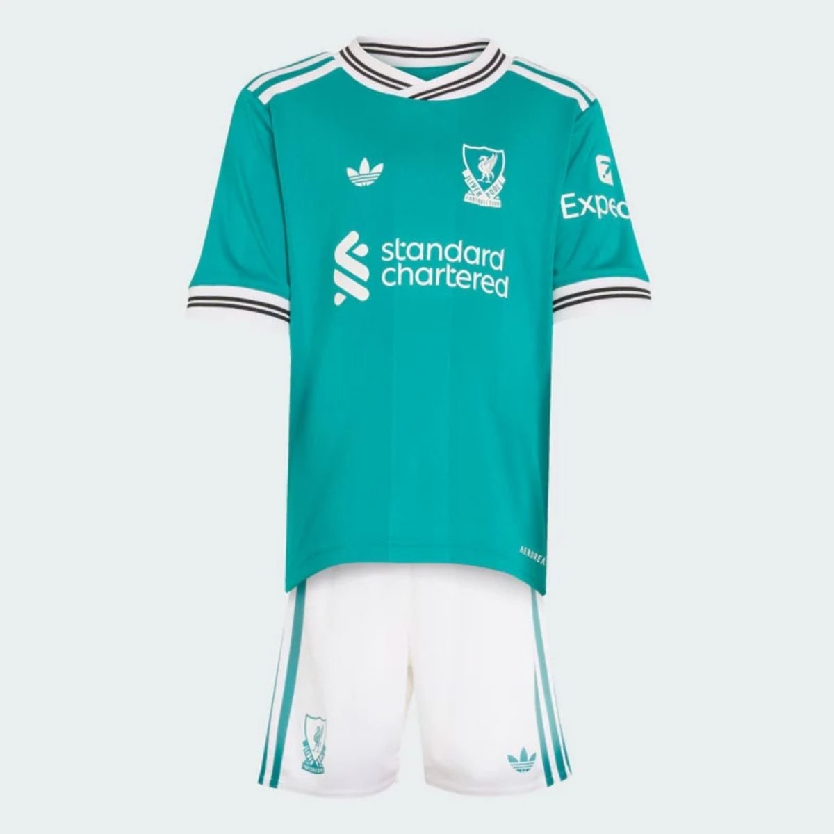 Kit-infantil-Liverpool-verde-2025-26-third-Unissex Kit Infantil Liverpool Verde 2025/26 Third Unissex