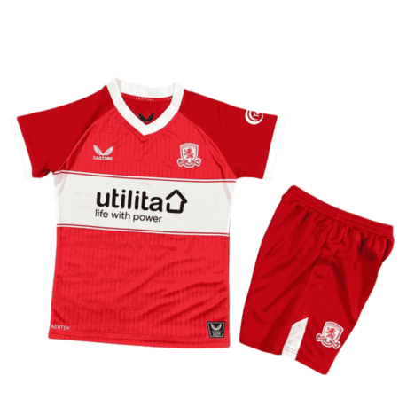 Kit Infantil Middlesbrough Vermelho 2025/26 Home Unissex