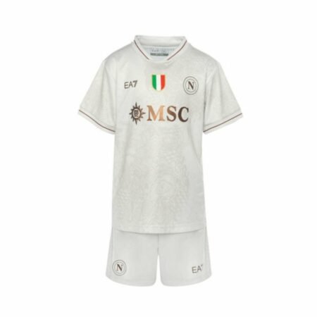 Kit Infantil Napoli Branco 2025/26 Away Unissex