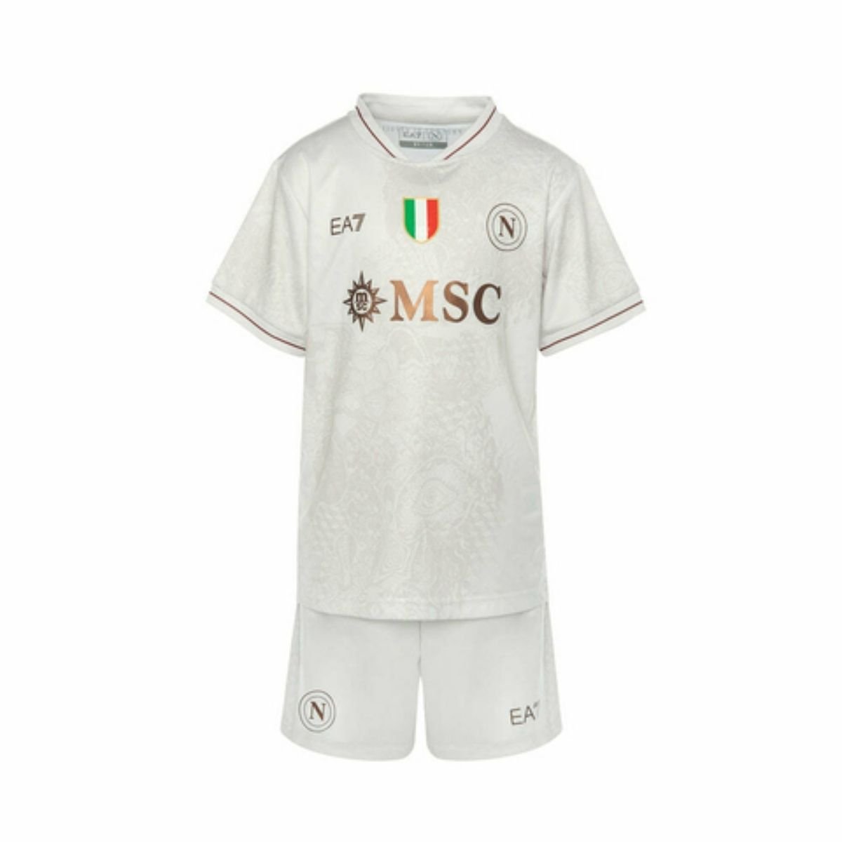 Kit-infantil-Napoli-Branco-25-26-Away-Unissex Kit Infantil Napoli Branco 2025/26 Away Unissex