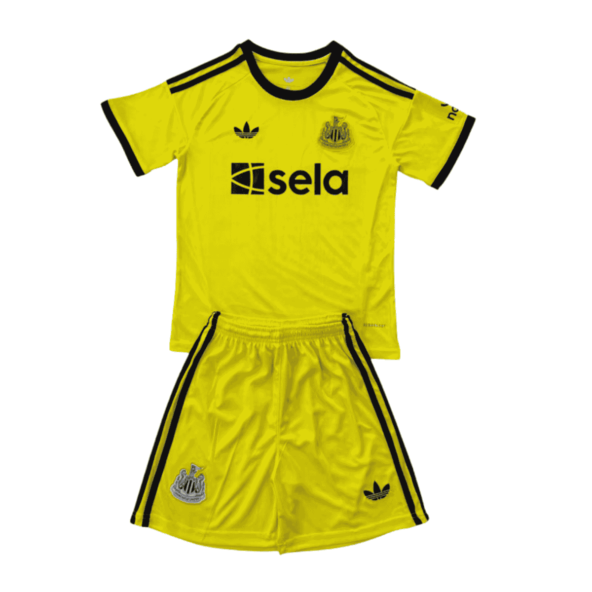 Kit-infantil-Newcastle-United-Goleiro-Amarelo-e-Preto-25-26-Home-Unissex Kit Infantil NewCastle United Amarelo 2025/26 Goleiro Unissex