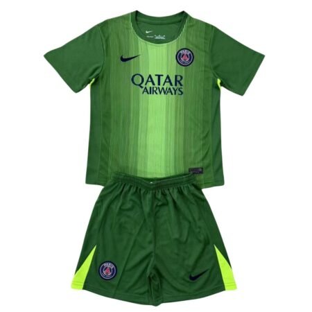 Kit Infantil PSG Verde Goleiro 2025/26 Unissex