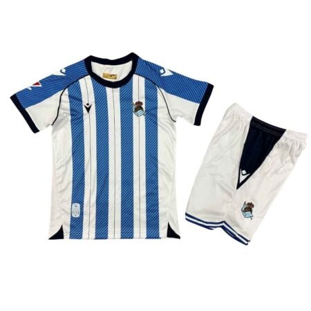 Kit Infantil Real Sociedad Azul/Branco 2025/26 Home Unissex