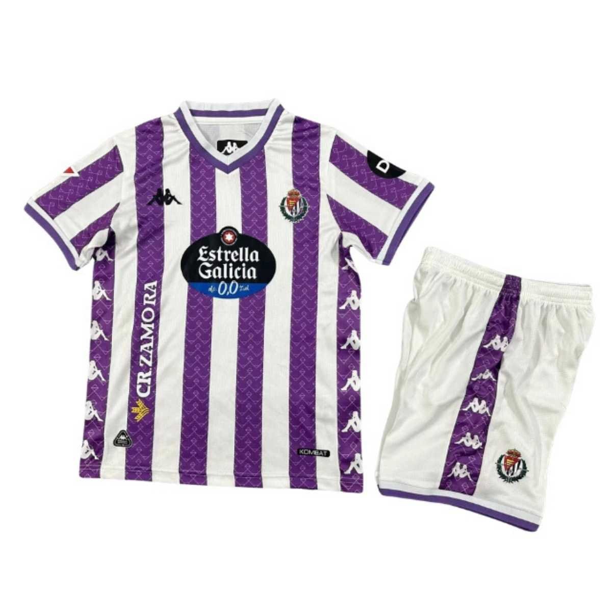 Kit-infantil-Real-Valladolid-roxo-preto-25-26-home-Unissex Kit Infantil Real Valladolid Roxo/Branco 2025/26 Home Unissex