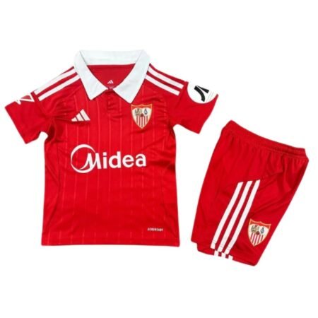 Kit Infantil Sevilla Vermelho 2025/26 Away Unissex