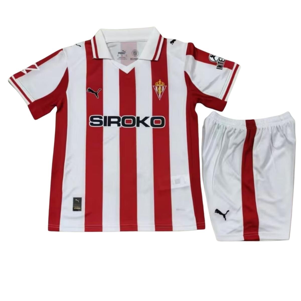 Kit-infantil-Sporting-de-Gijón-Vermelho-e-Branco-2025-26-Home-Unissex (1) Kit Infantil Sporting Gijón Vermelho 2025/26 Home Unissex