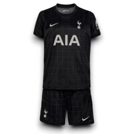Kit Infantil Tottenham Preto 2025/26 Away Unissex