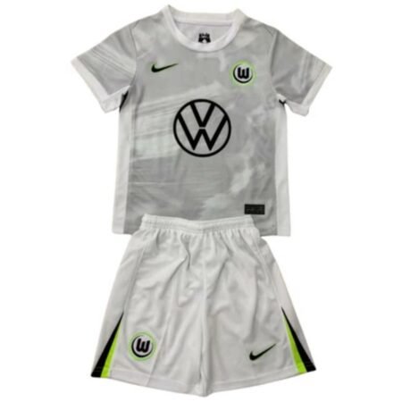 Kit Infantil VFL Wolfsburg Cinza 2025/26 Away Unissex