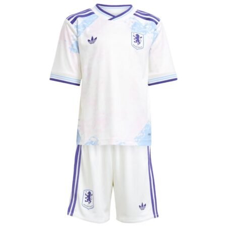 Kit Infantil Aston Villa Branco 2025/26 Third Unissex