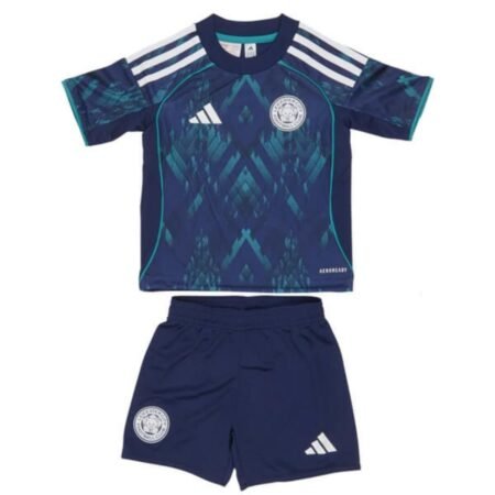 Kit Infantil Leicester City Azul 2025/26 Away Unissex